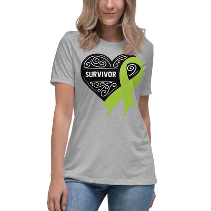 Survivor Black Non Hodgkin Lymphoma Cancer -- Womens Relaxed T Shirt