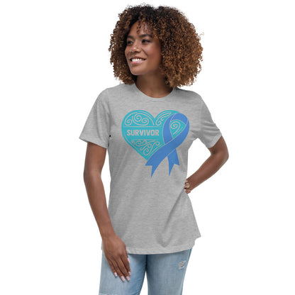 Survivor Teal Colon Cancer -- Womens Relaxed T Shirt