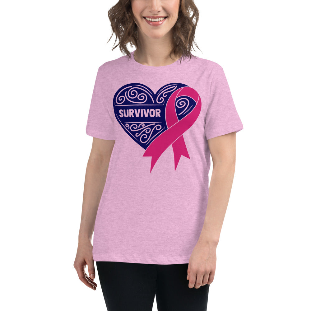 Survivor Pink Breast Cancer -- Womens Relaxed T Shirt