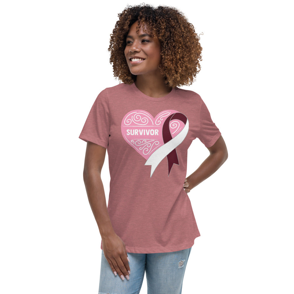 Survivor Pink Head and Neck Cancer -- Womens Relaxed T Shirt