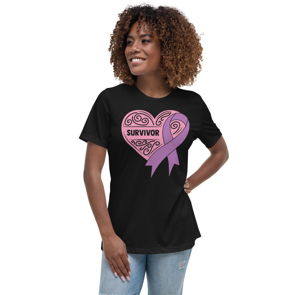 Survivor Soft Pink Pancreatic Cancer -- Womens Relaxed T Shirt