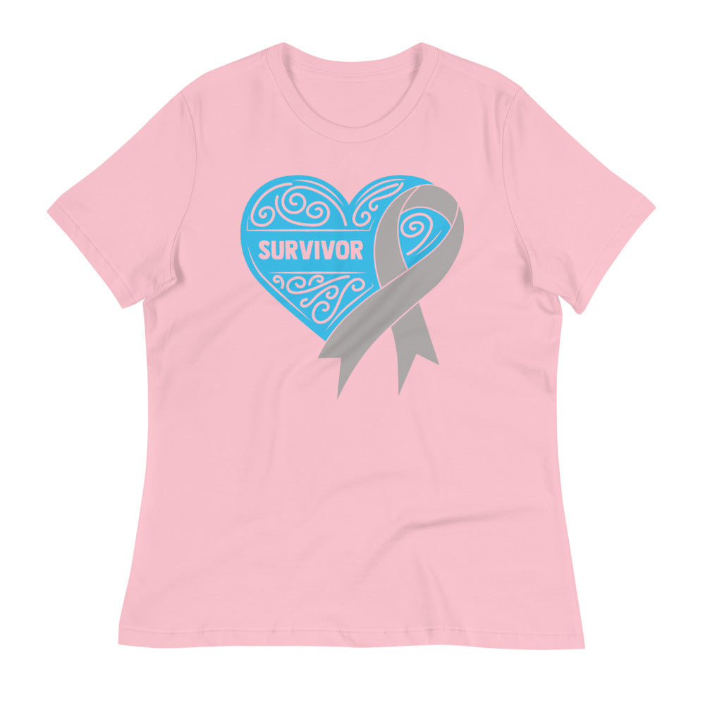 Survivor Blue Brain Cancer -- Womens Relaxed T Shirt