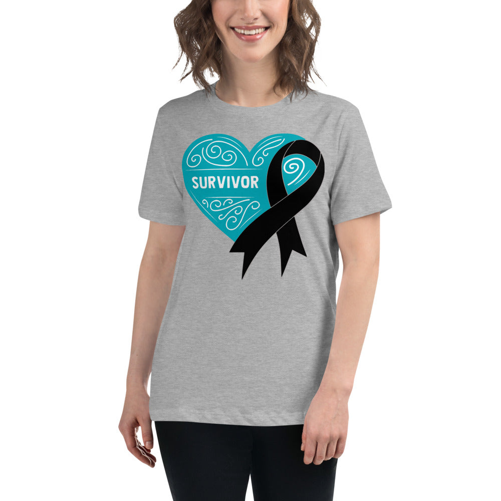 Survivor Teal Skin Cancer -- Womens Relaxed T Shirt