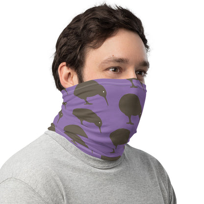 NZ Kiwi brown purple - Neck Gaiter