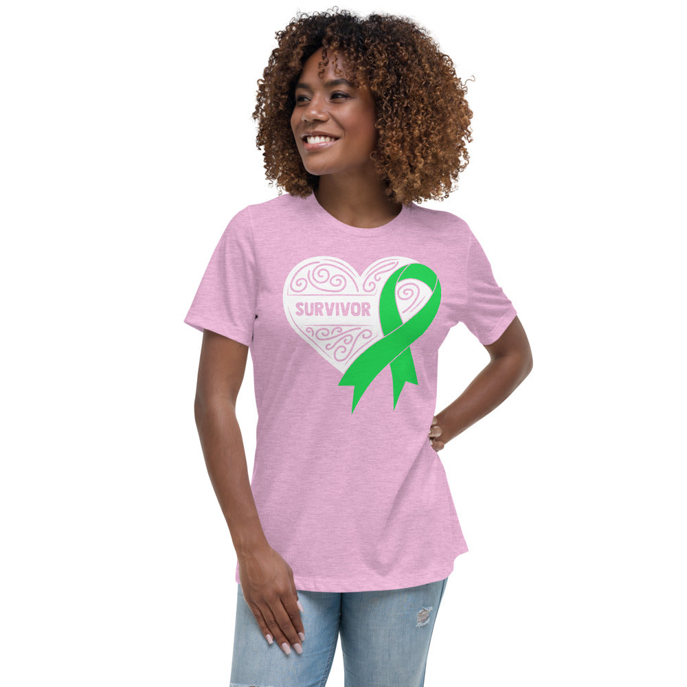 Survivor White Lymphoma Cancer -- Womens Relaxed T Shirt