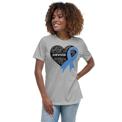 Survivor Black Colon Cancer -- Womens Relaxed T Shirt