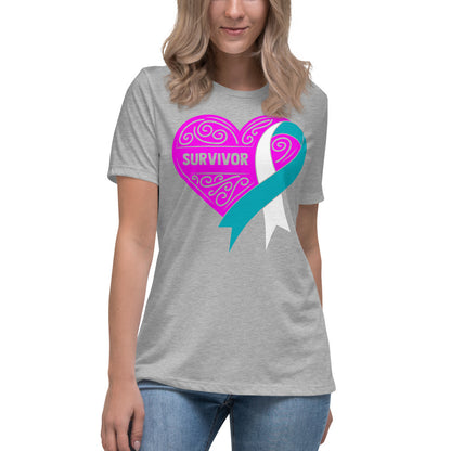 Survivor Pink Cervical Cancer -- Womens Relaxed T Shirt