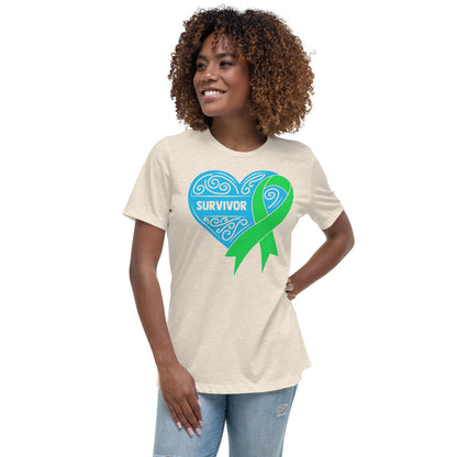 Survivor Blue Lymphoma Cancer -- Womens Relaxed T Shirt