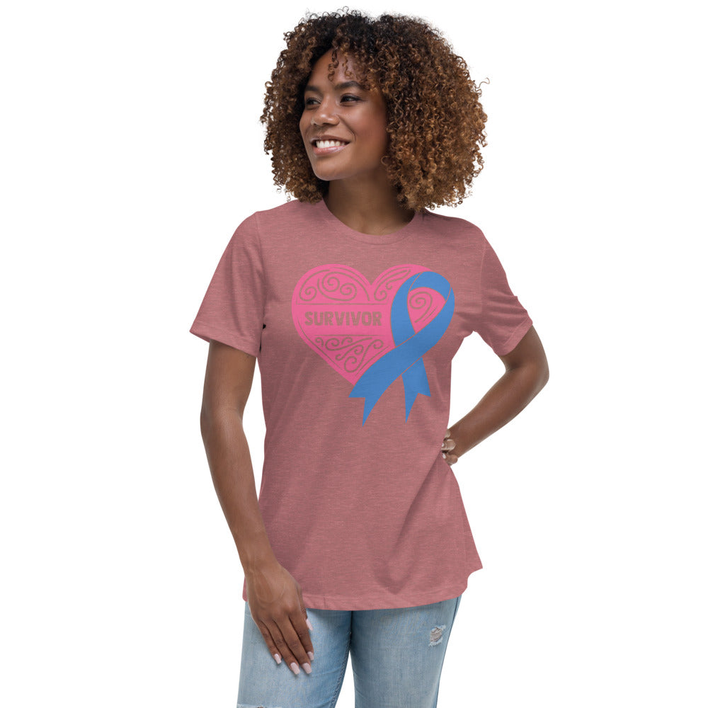 Survivor Pink Colon Cancer -- Womens Relaxed T Shirt