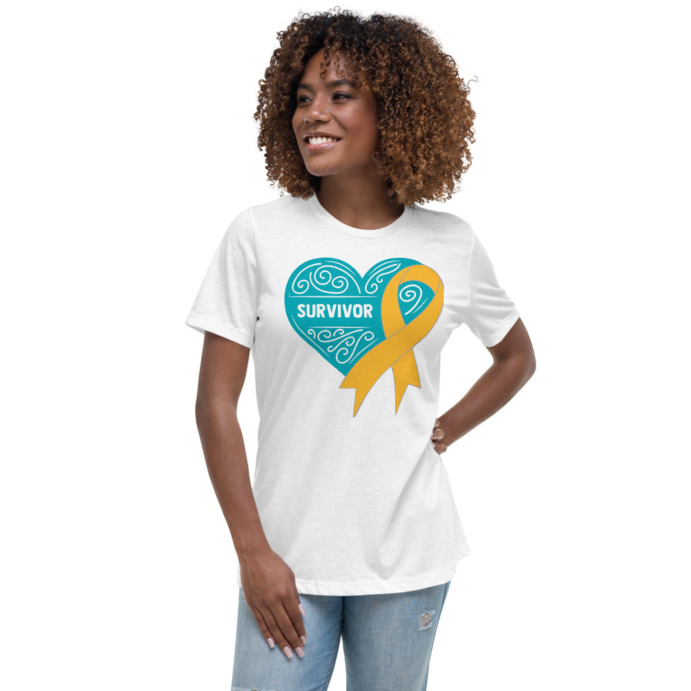 Survivor Teal Appendix Cancer -- Womens Relaxed T Shirt