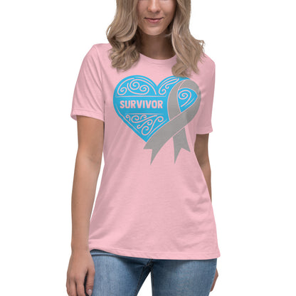 Survivor Blue Brain Cancer -- Womens Relaxed T Shirt