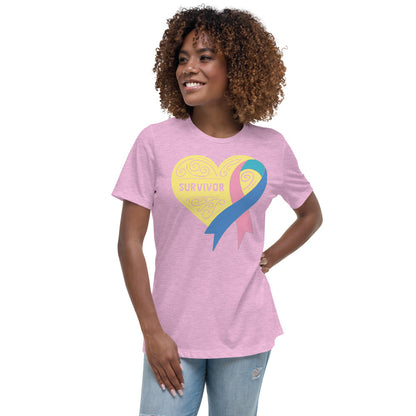 Survivor Cream Thyroid Cancer -- Womens Relaxed T Shirt