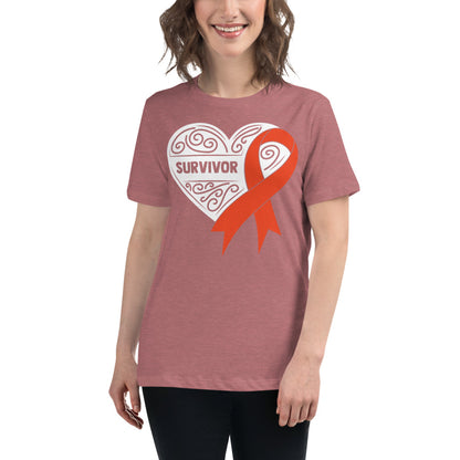 Survivor White Leukemia Cancer -- Womens Relaxed T Shirt