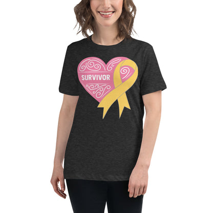 Survivor Pink Childhood Cancer -- Womens Relaxed T Shirt