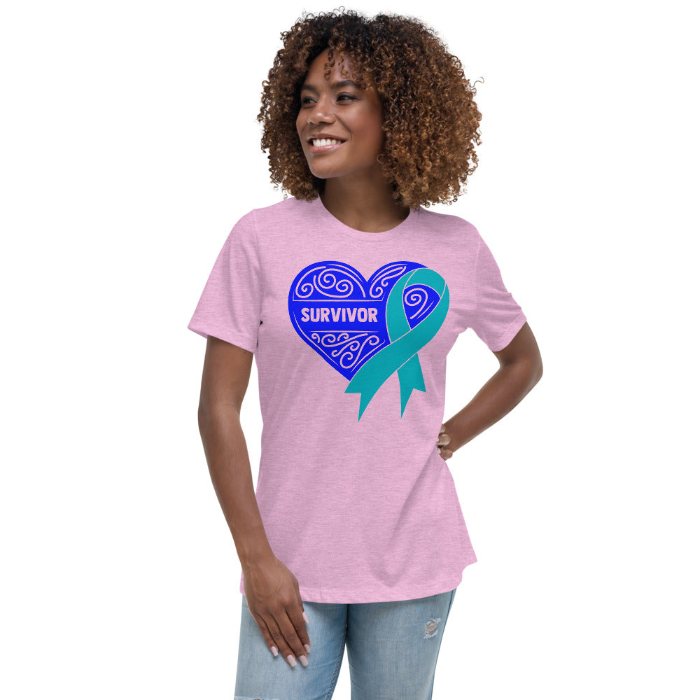 Survivor Royal Blue Ovarian Cancer -- Womens Relaxed T Shirt