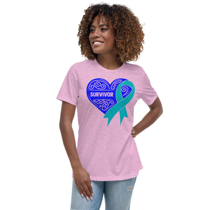 Survivor Royal Blue Ovarian Cancer -- Womens Relaxed T Shirt