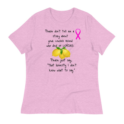 Lemons Cancer Ribbon -  Womens Relaxed T Shirt