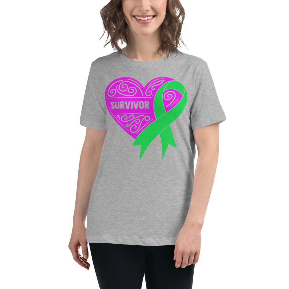 Survivor Pink Lymphoma Cancer -- Womens Relaxed T Shirt