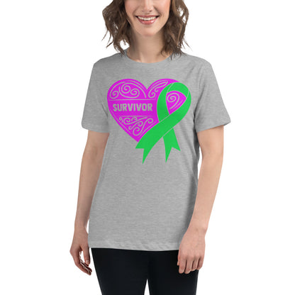 Survivor Pink Lymphoma Cancer -- Womens Relaxed T Shirt