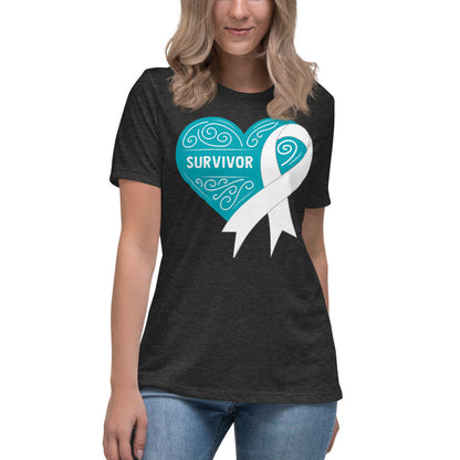 Survivor Teal Lung Cancer -- Womens Relaxed T Shirt