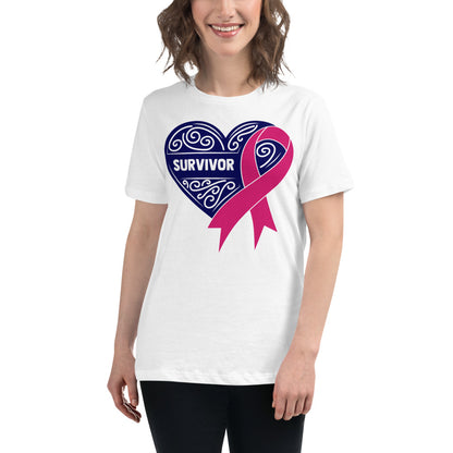 Survivor Pink Breast Cancer -- Womens Relaxed T Shirt