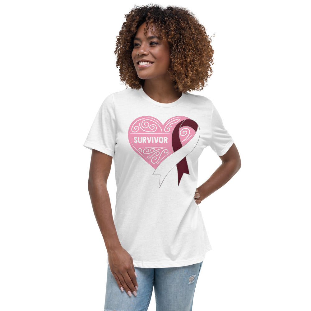 Survivor Pink Head and Neck Cancer -- Womens Relaxed T Shirt