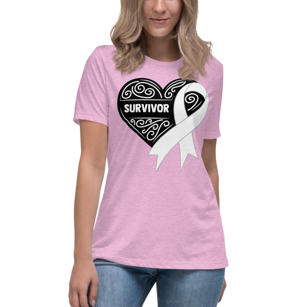 Survivor Black Breast Cancer -- Womens Relaxed T Shirt