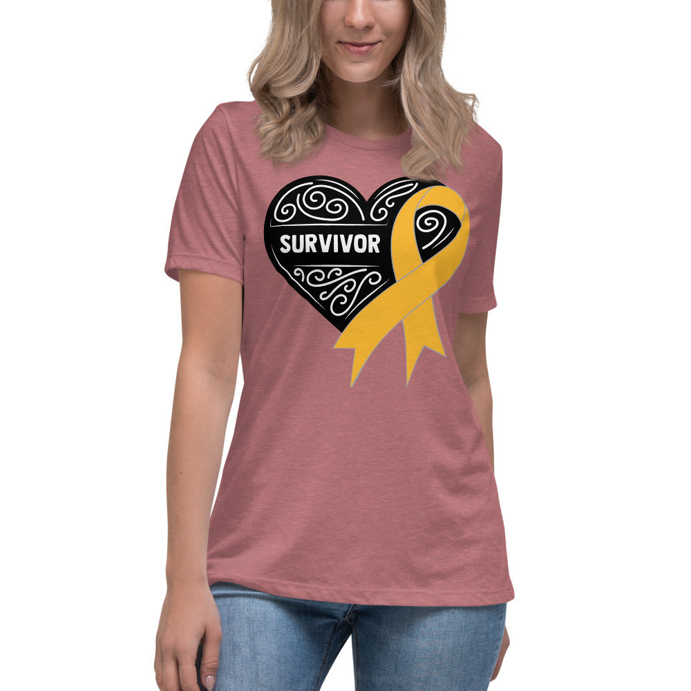 Survivor Black Appendix Cancer -- Womens Relaxed T Shirt