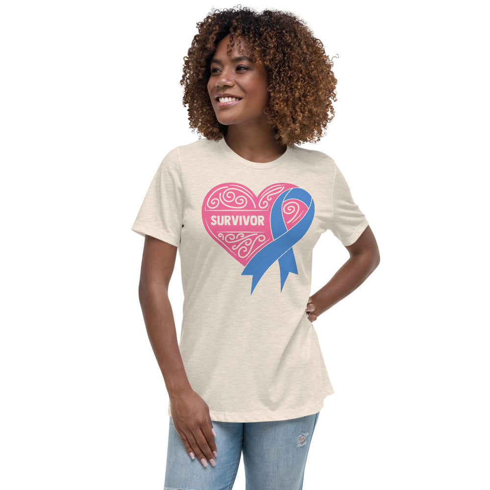 Survivor Pink Colon Cancer -- Womens Relaxed T Shirt