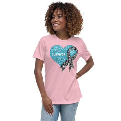 Survivor Blue Carcanoid Cancer -- Womens Relaxed T Shirt