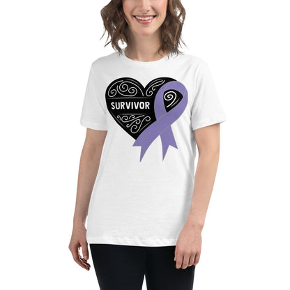 Survivor Black Hodgkin Lymphoma Cancer -- Womens Relaxed T Shirt