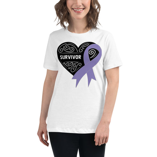 Survivor Black Hodgkin Lymphoma Cancer -- Womens Relaxed T Shirt