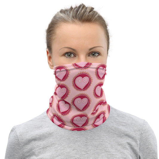 Round Pink Hearts - Neck Gaiter