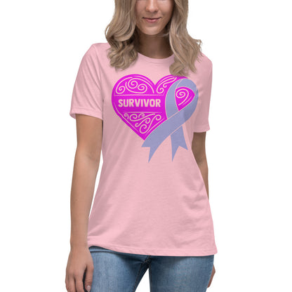 Survivor Pink Stomach Cancer -- Womens Relaxed T Shirt