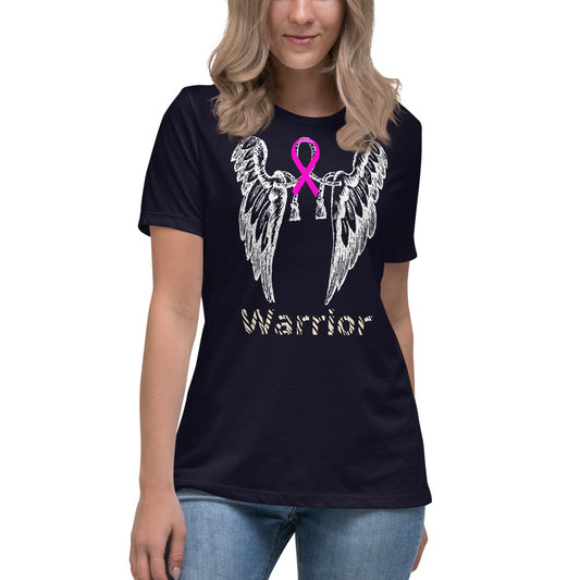 White Wings Breast Cancer Warrior -- Womens Relaxed T Shirt