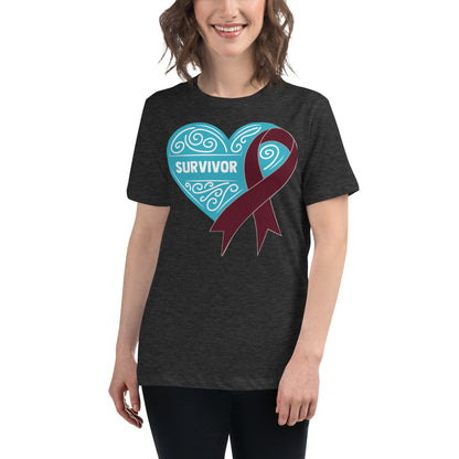 Survivor Teal Multiple Myeloma Cancer -- Womens Relaxed T Shirt