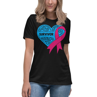 Survivor Light Blue Breast Cancer -- Womens Relaxed T Shirt