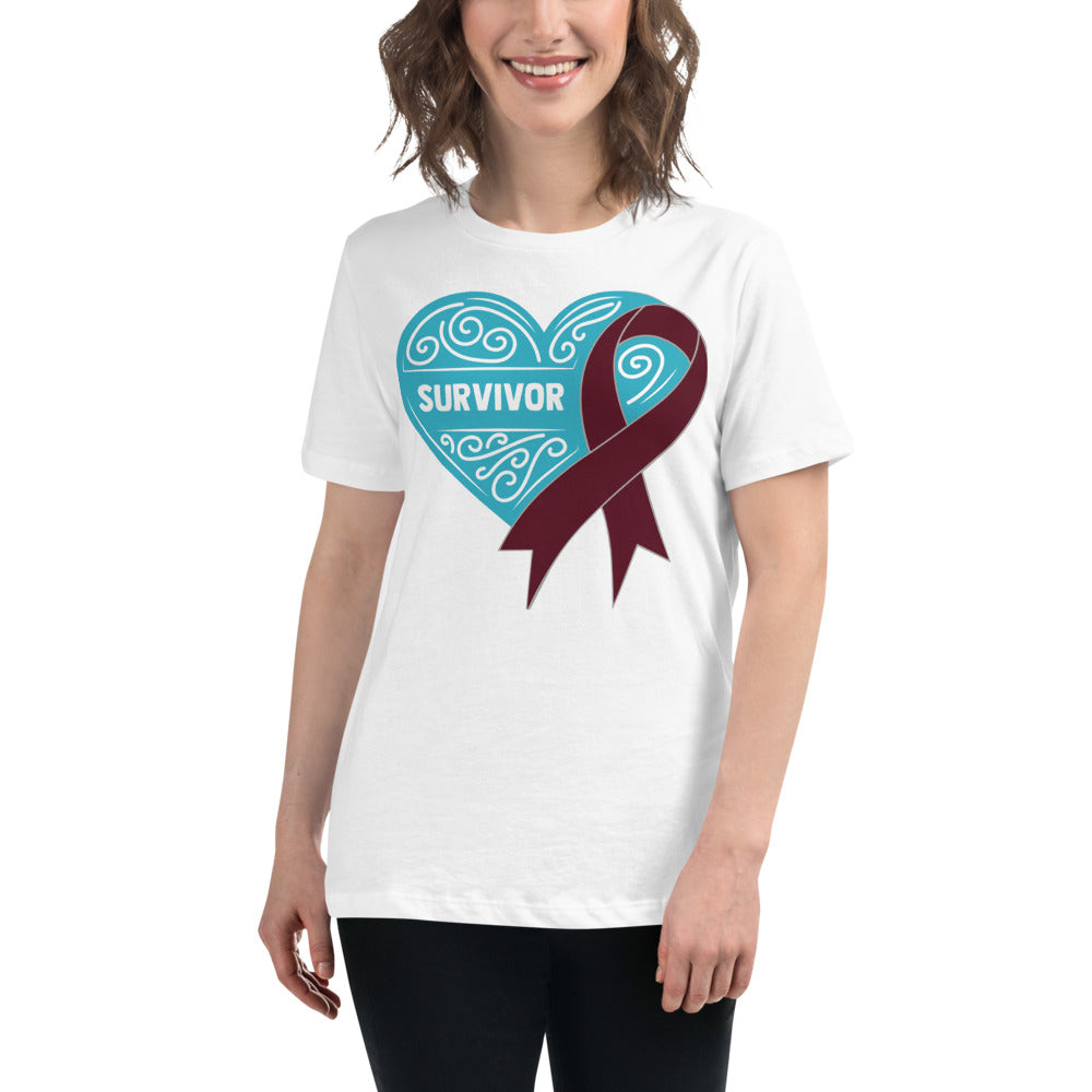 Survivor Teal Multiple Myeloma Cancer -- Womens Relaxed T Shirt