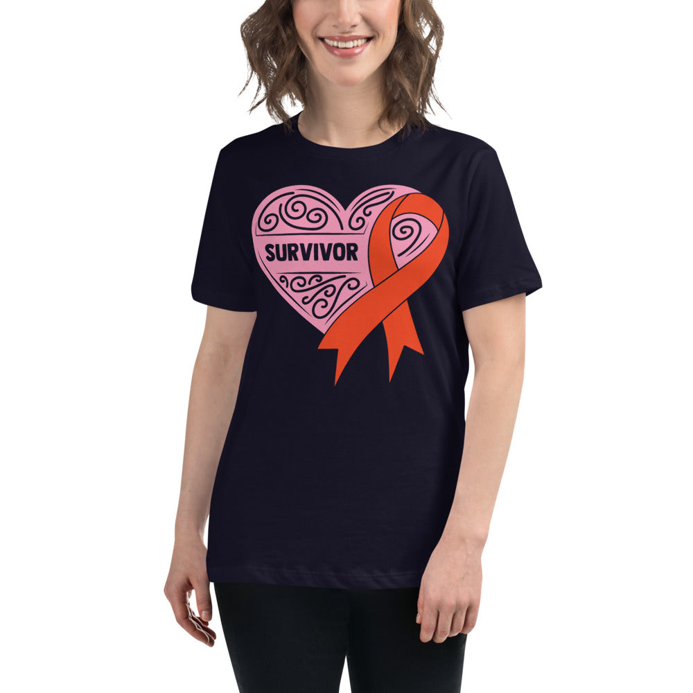 Survivor Pink Leukemia Cancer -- Womens Relaxed T Shirt