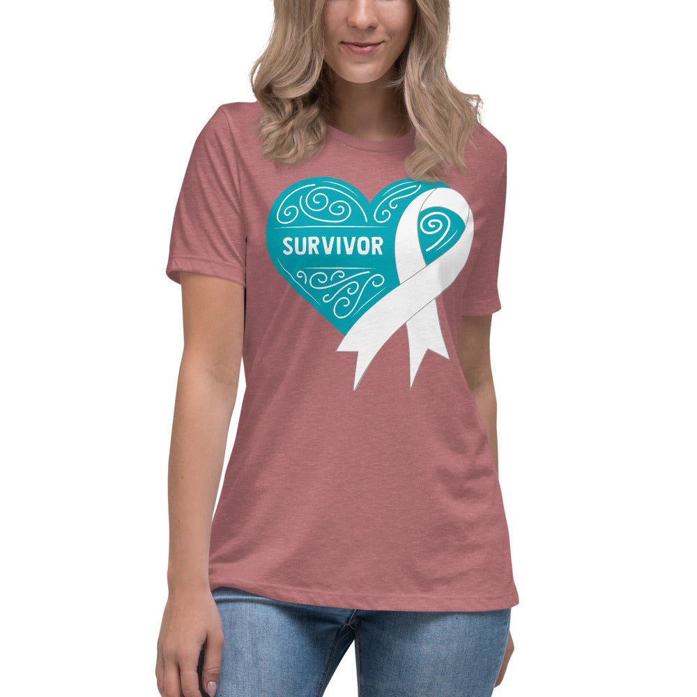 Survivor Teal Lung Cancer -- Womens Relaxed T Shirt