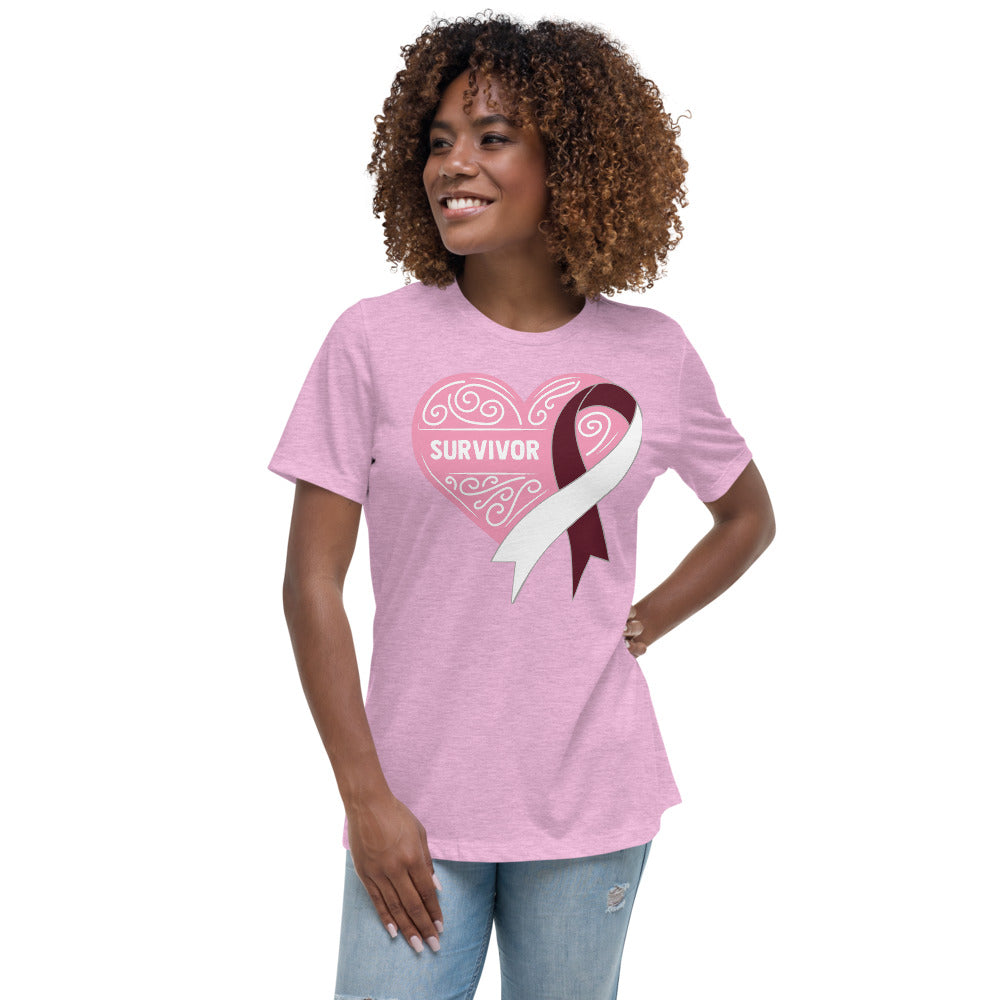 Survivor Pink Head and Neck Cancer -- Womens Relaxed T Shirt