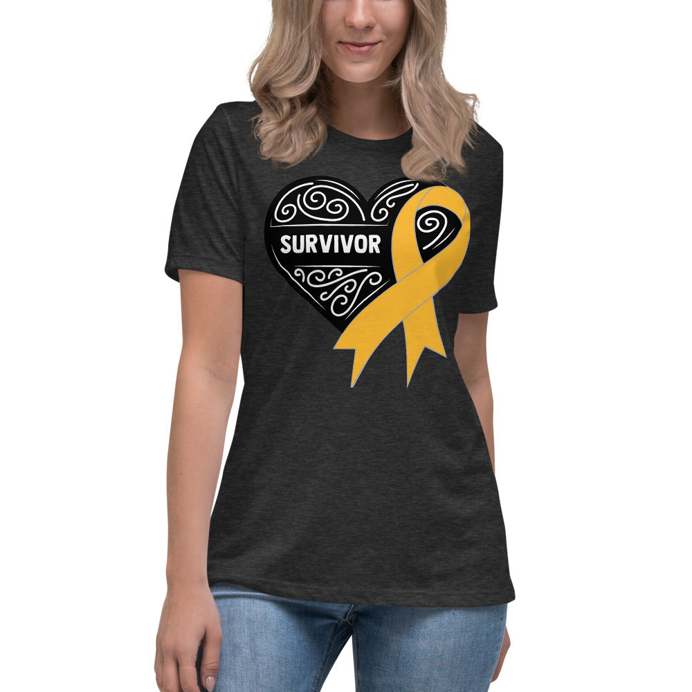 Survivor Black Appendix Cancer -- Womens Relaxed T Shirt