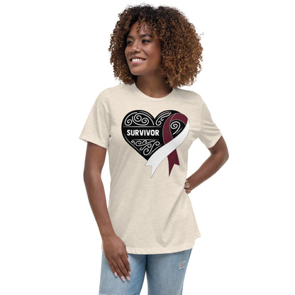 Survivor Black Head and Neck Cancer -- Womens Relaxed T Shirt