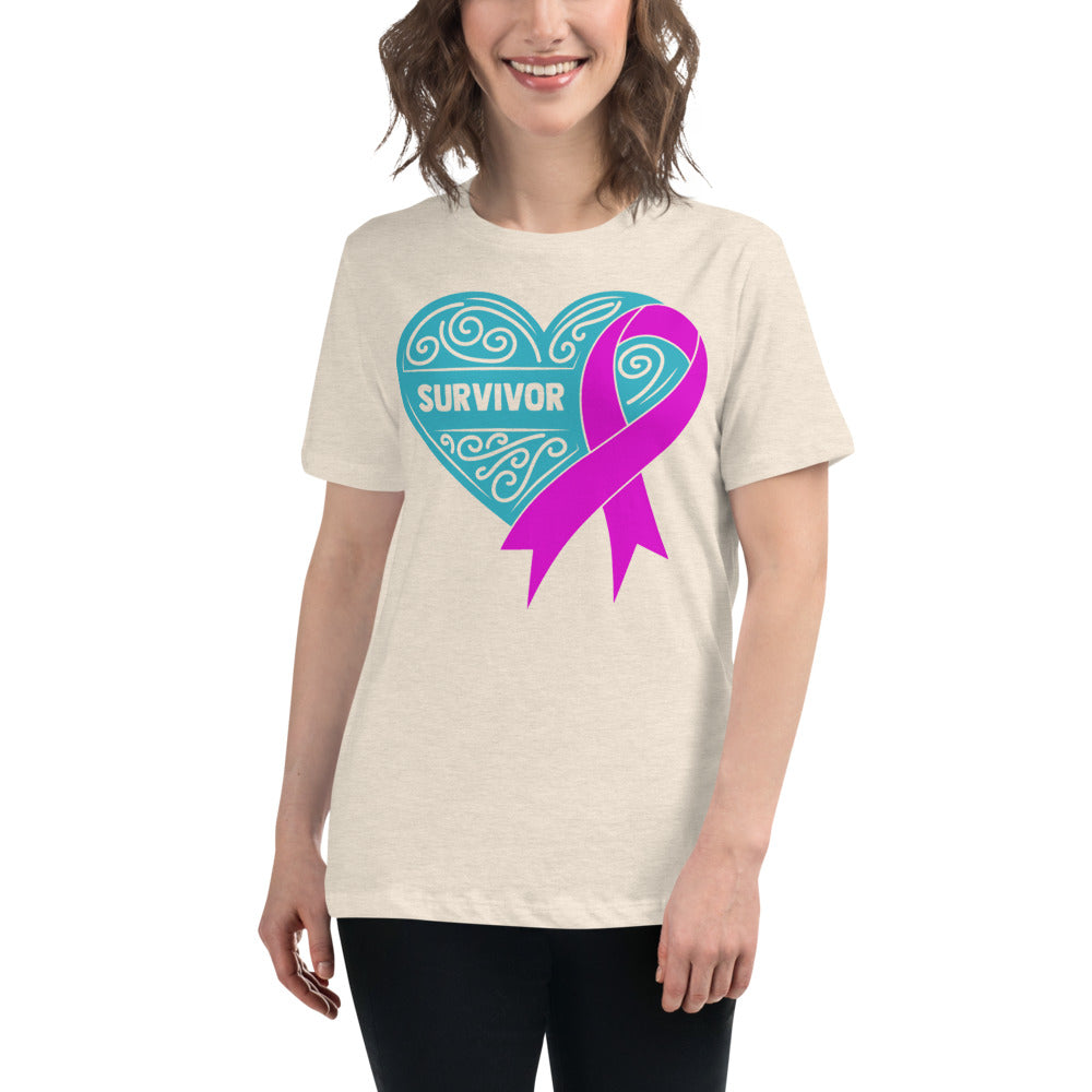 Survivor Teal Breast Cancer -- Womens Relaxed T Shirt