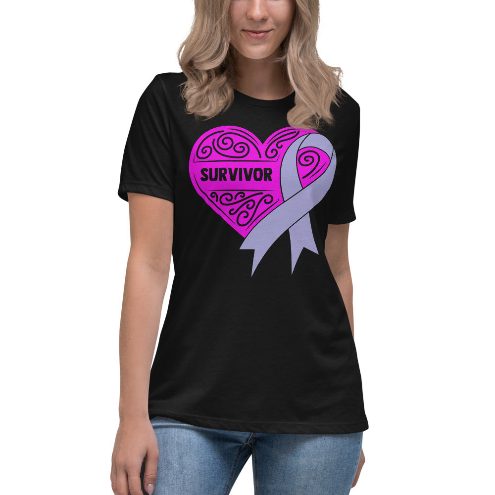 Survivor Pink Stomach Cancer -- Womens Relaxed T Shirt