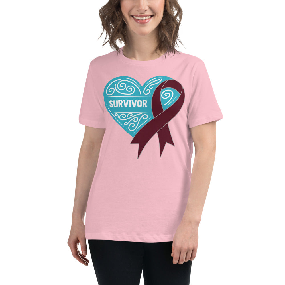 Survivor Teal Multiple Myeloma Cancer -- Womens Relaxed T Shirt