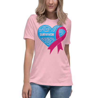 Survivor Light Blue Breast Cancer -- Womens Relaxed T Shirt