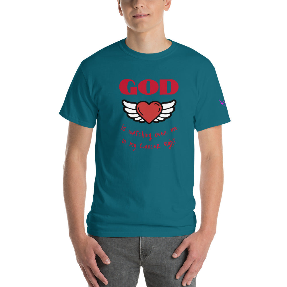 God is watching over my cancer fight - Short Sleeve T-Shirt