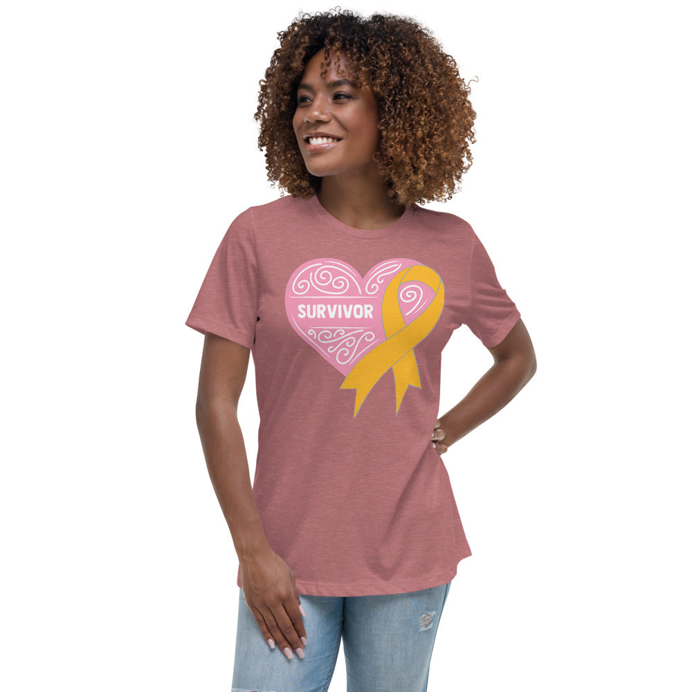 Survivor Pink Appendix Cancer -- Womens Relaxed T Shirt