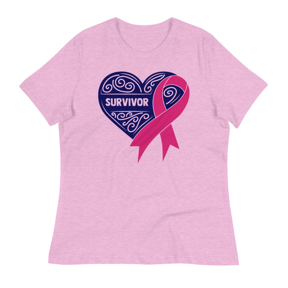 Survivor Pink Breast Cancer -- Womens Relaxed T Shirt